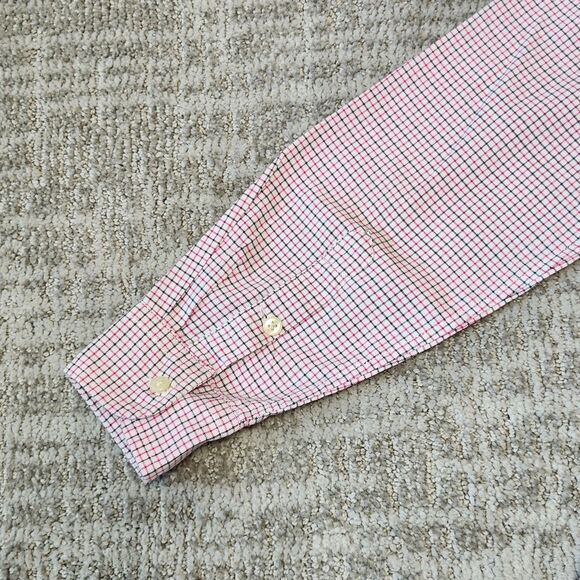 Ralph Lauren boy's long sleeve button down plaid top pink white black sz L 14-16 - Picture 12 of 12